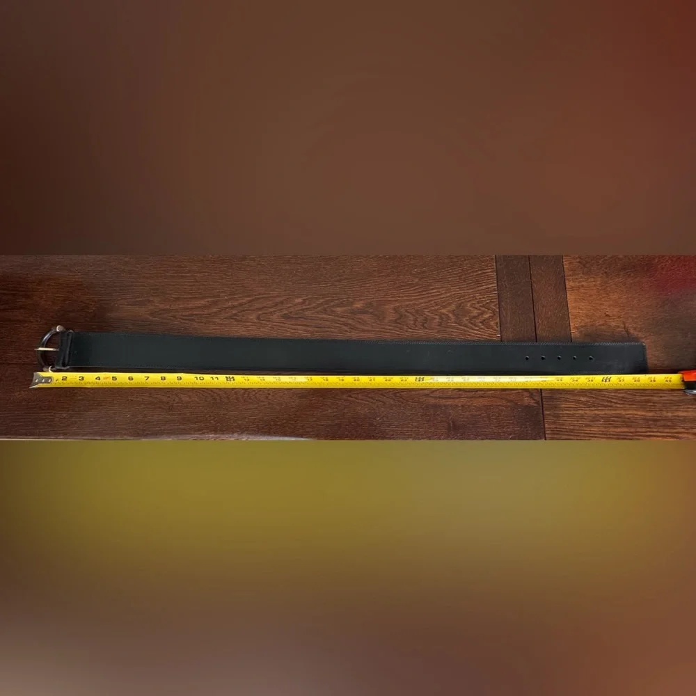 Banana Republic genuine leather wide black belt with gold hardware